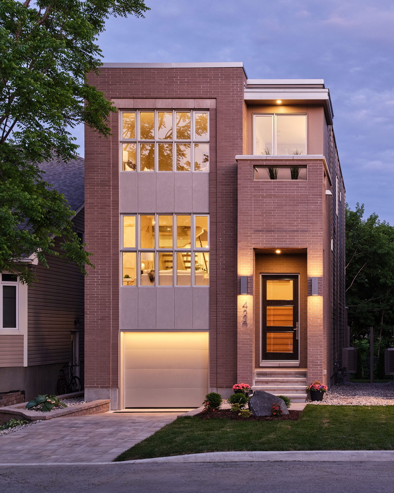 2024 Round 6 all things home people's choice award Ottawa design housing design awards sherbrooke urban developments contemporary home exterior at dusk