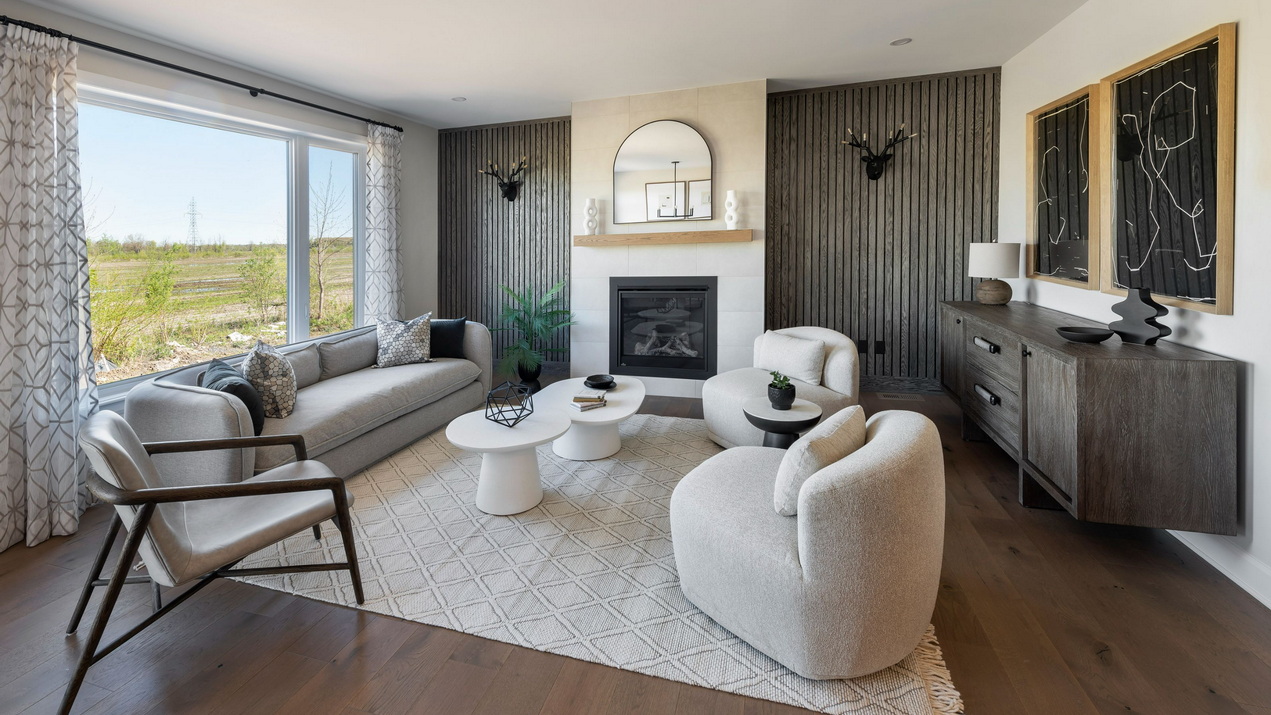 2024 Round 1 People's Choice Award Housing Design Awards tartan homes capella model home feature wall