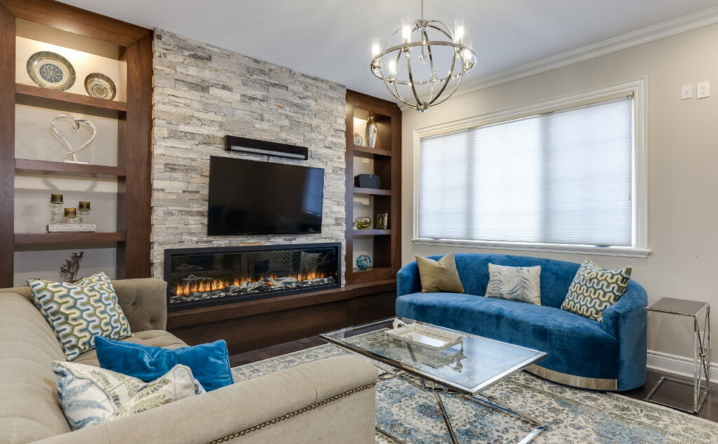 built-ins OakWood custom homes Ottawa living room