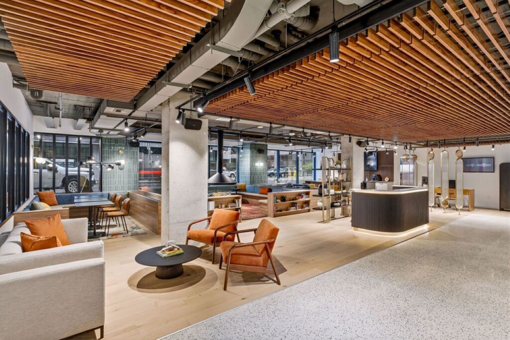 Photo of CLV's Lobby Entrance at 360 Laurier which won at the 2026 OHBA Awards of Distinction.