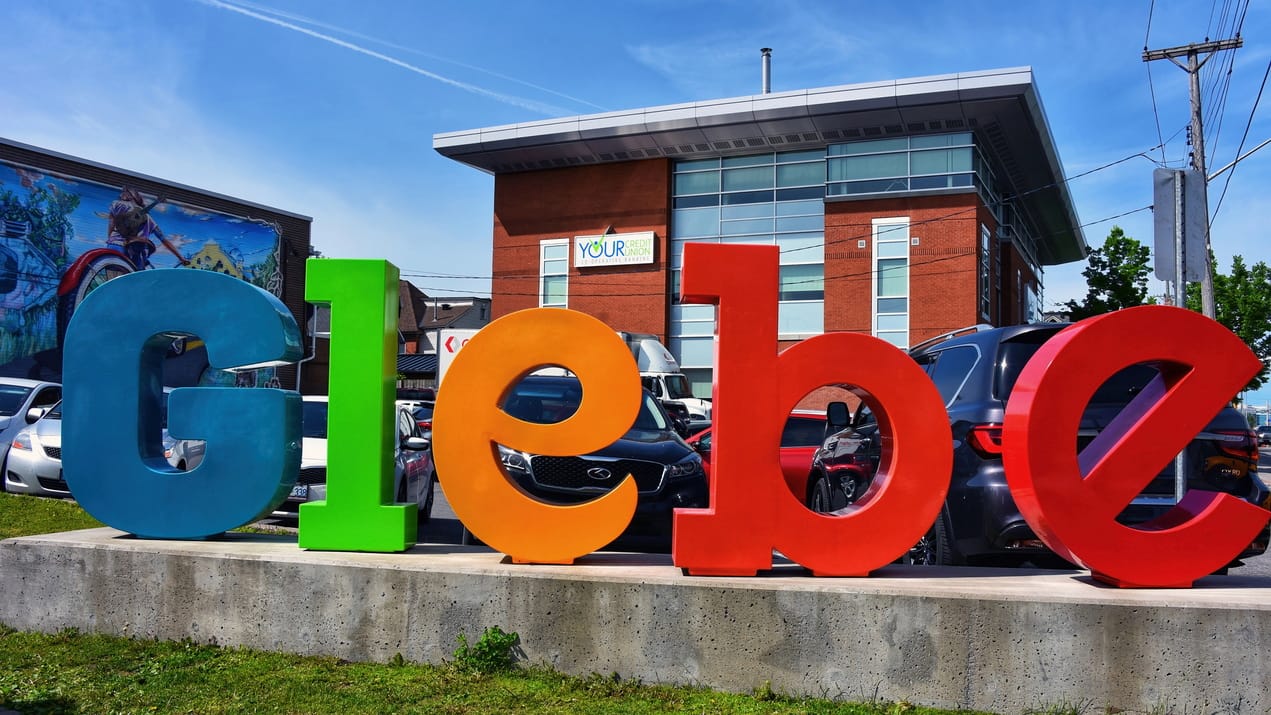 colourful glebe sign in Ottawa