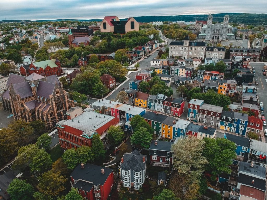 aerial view of downtown St. John’s, Nfld.