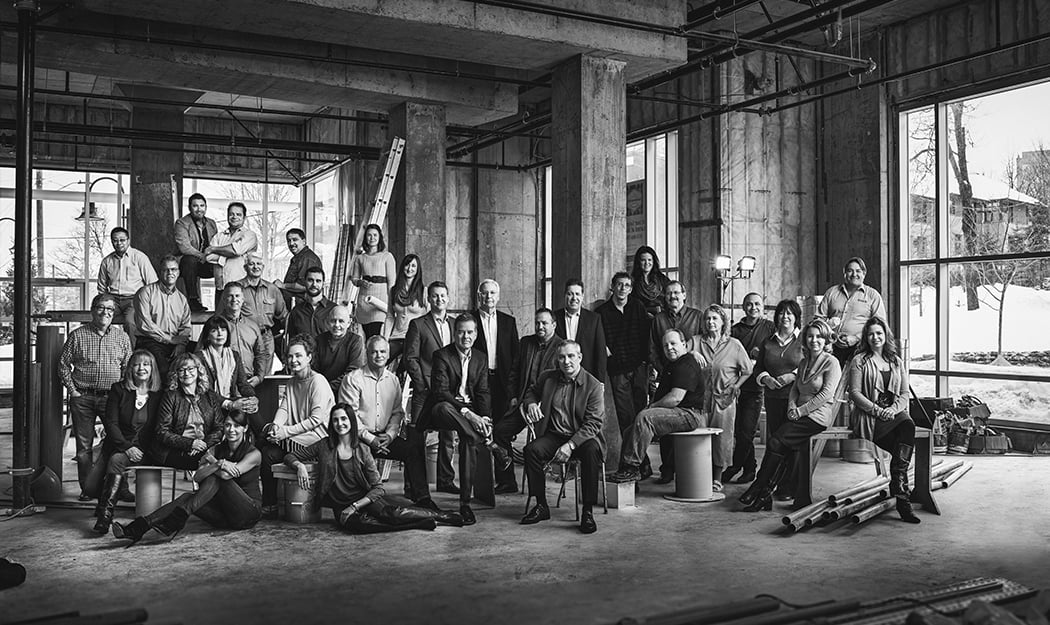 Domicile: The Domicile team, 40th anniversary portrait.