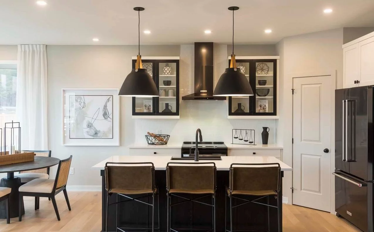 EdenWylde models Ottawa new homes black and white kitchen