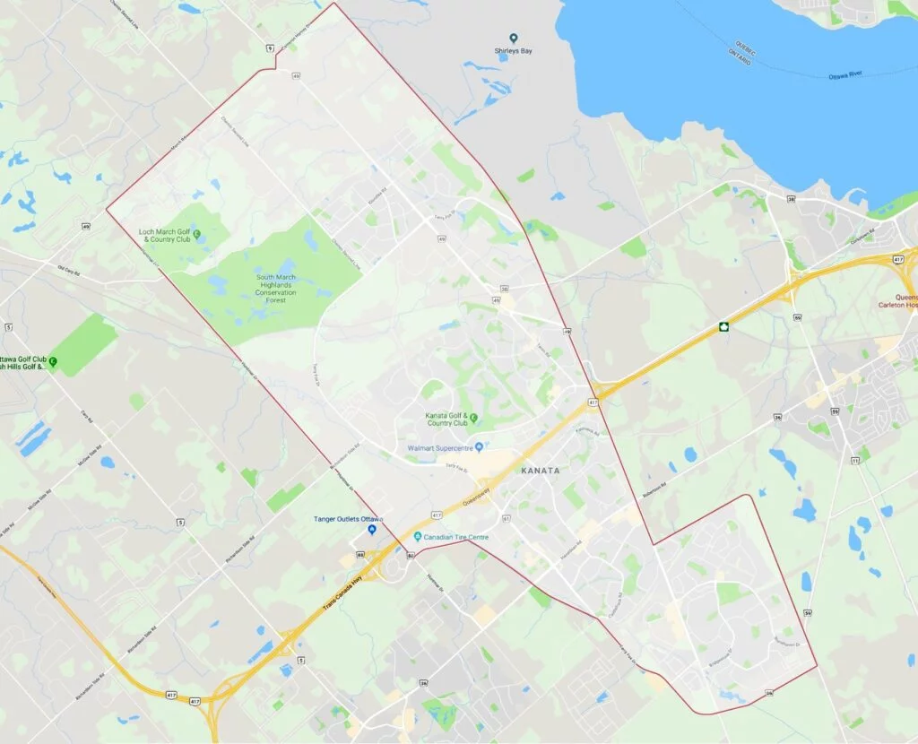 map outline Kanata Ontario