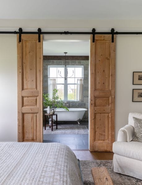 A photo of the ensuite in Sonya Kinkaid's custom rural home. 