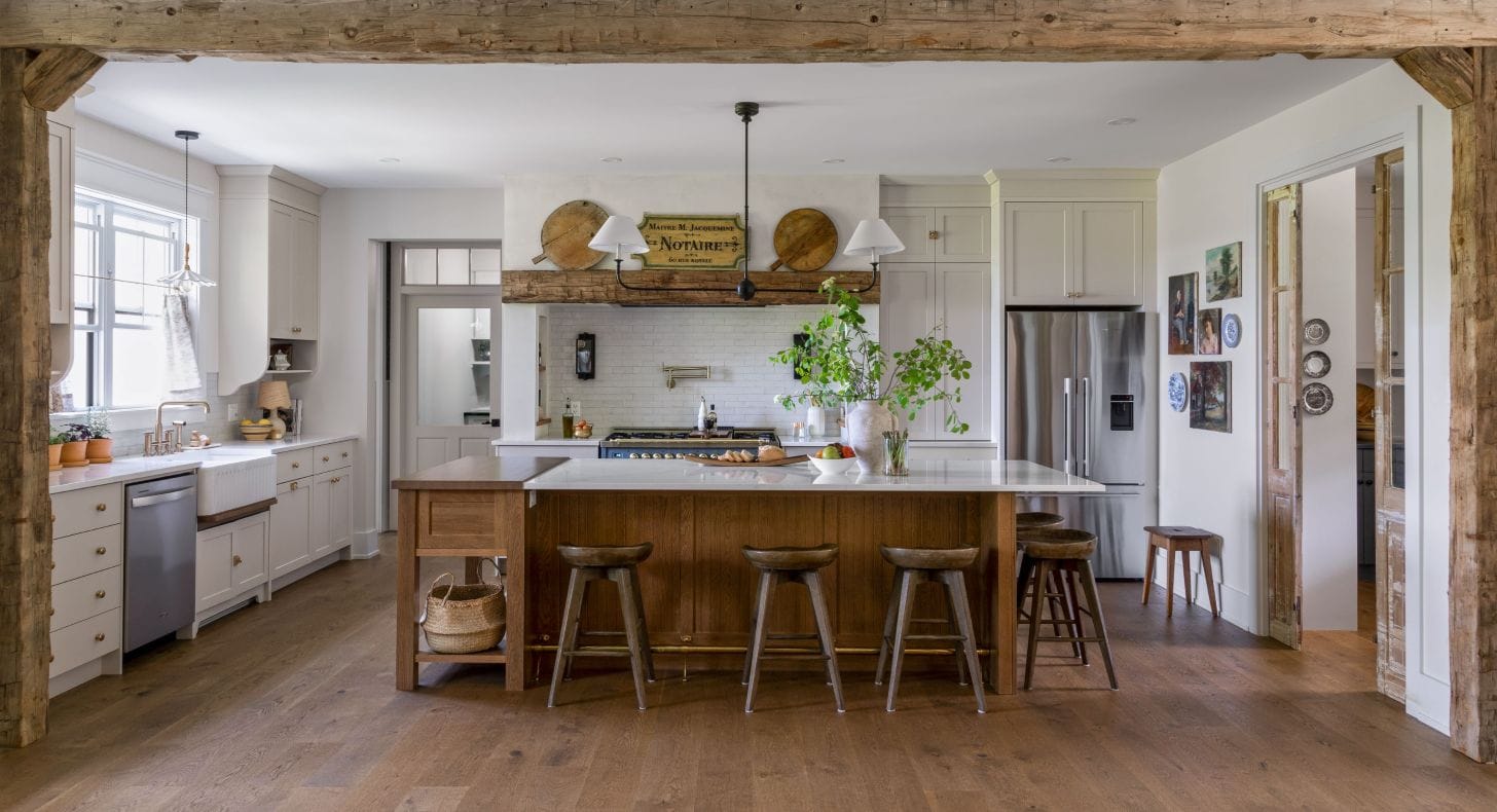 Photo of the custom home kitchen designed by Sonya Kinkade Design.