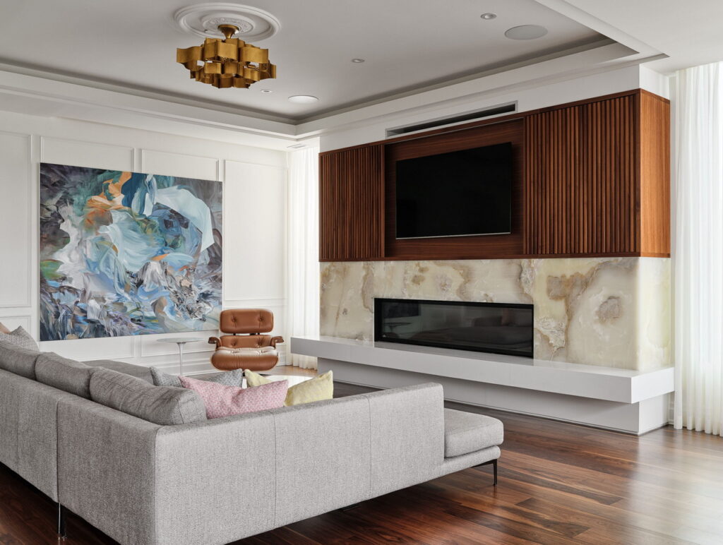 The Lake Partnership custom condo contemporary fabulous fireplaces