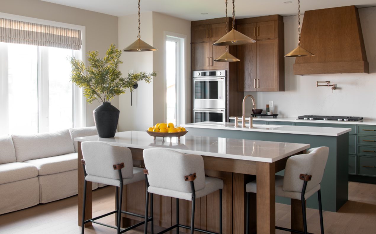 Photo of The Southwood model home kitchen at Minto's Mahogany community in Manotick.