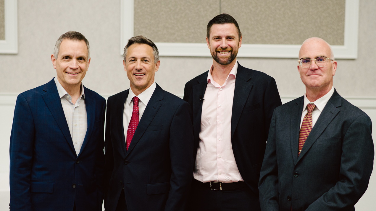 2026 mayoral candidates Mark Sutcliffe, Neil Saravanamuttoo, Alex Lawson and Jeff Leiper debated housing issues at event hosted by GOHBA and OREB.