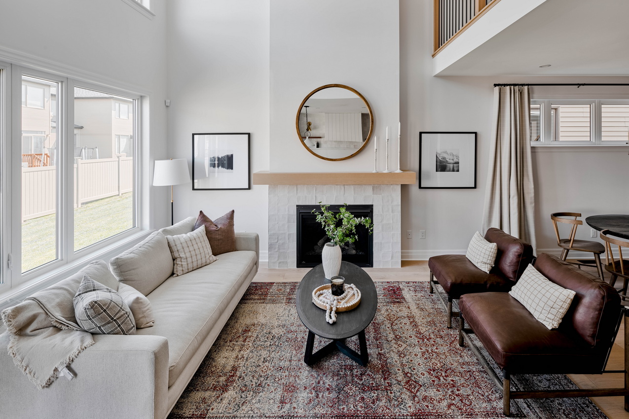 Richcraft living room cathedral ceiling