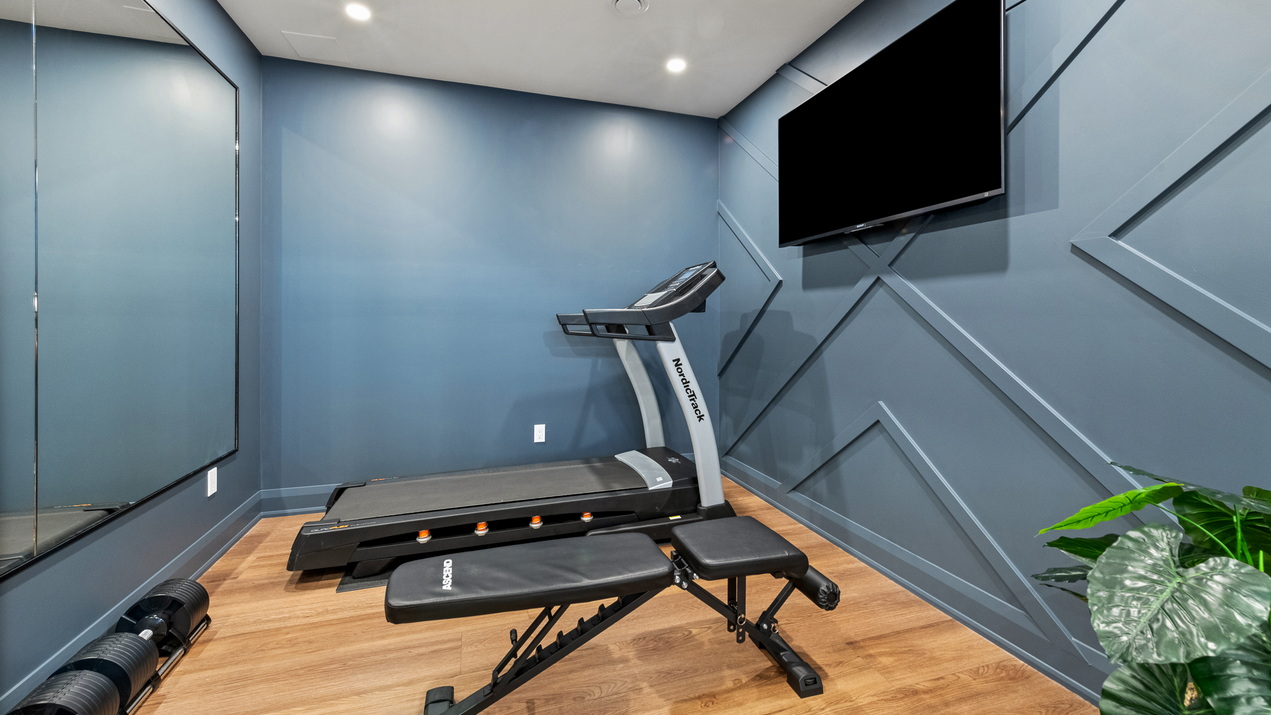 wall treatments artium design home gym geometric panelling Ottawa design new homes renovations