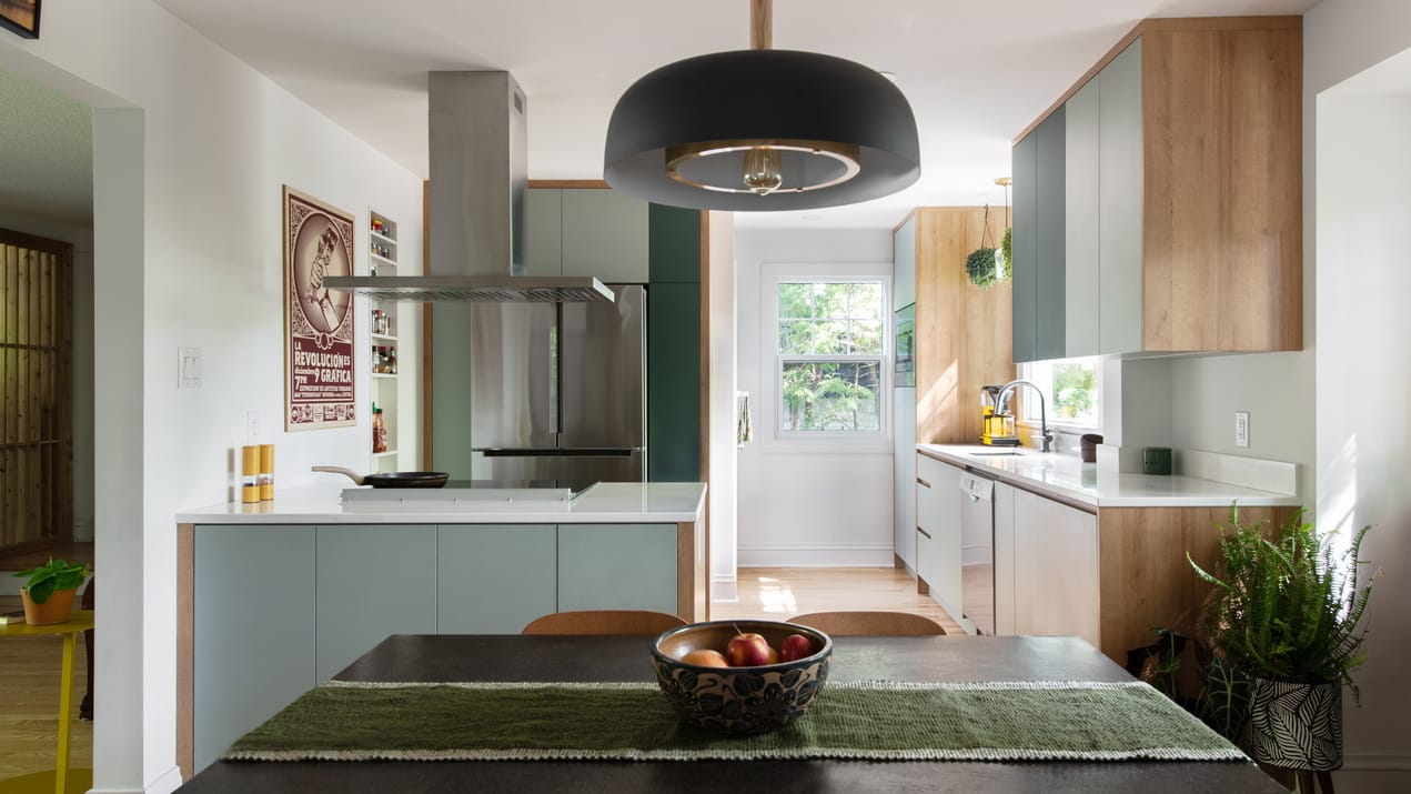 photo of a renovated kitchen and dining area by Amsted Design-Build