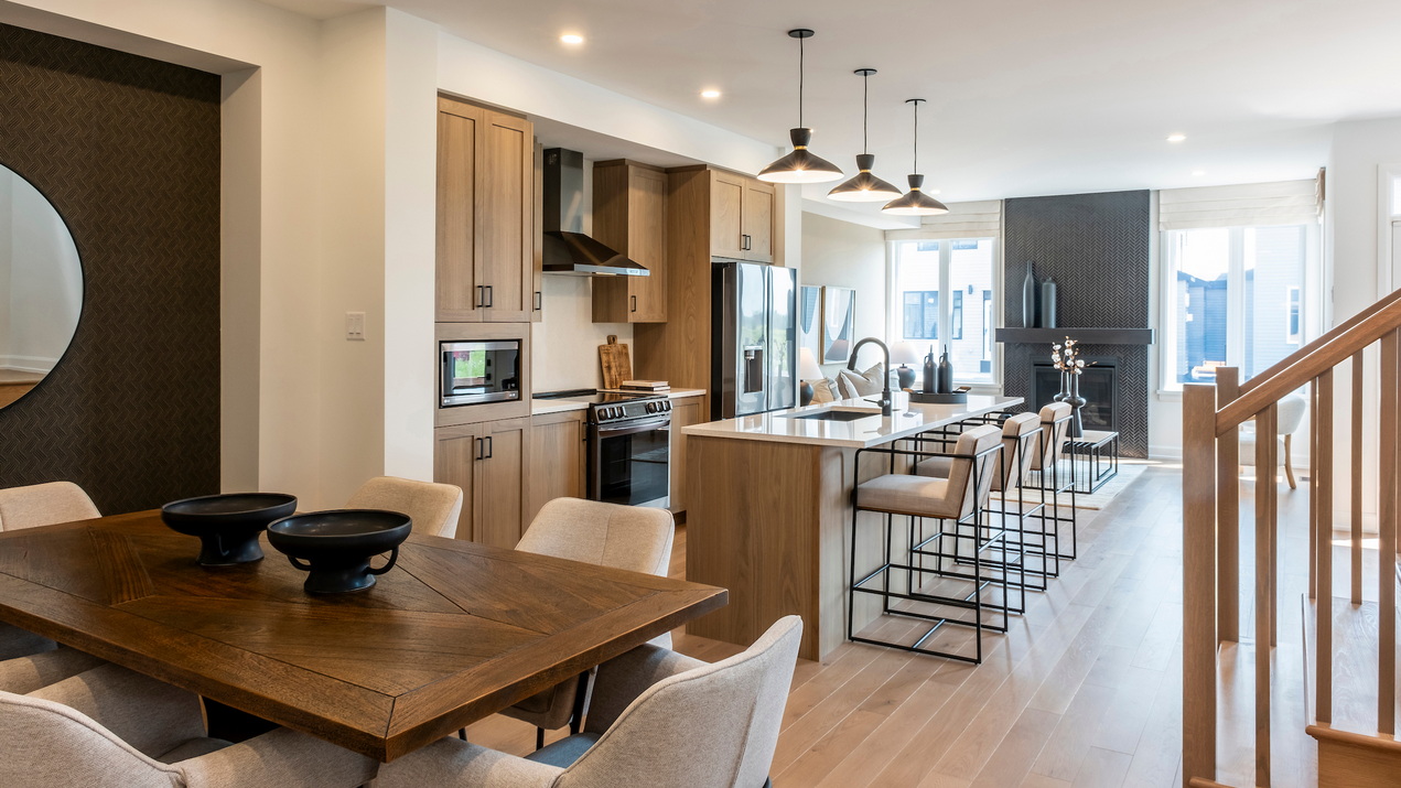 models homes at Ironwood cardel riverside south Ottawa new homes Aspen townhome kitchen