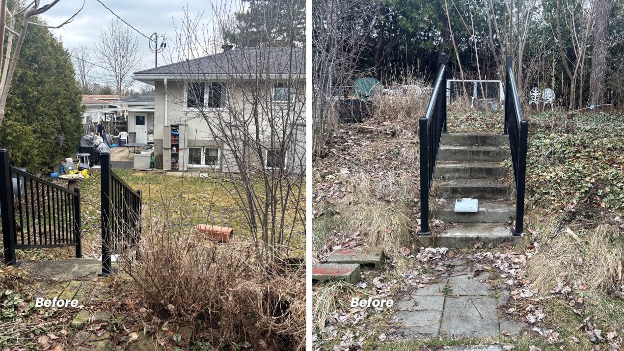 Artistic Landscape Designs before and after hilly backyard garden