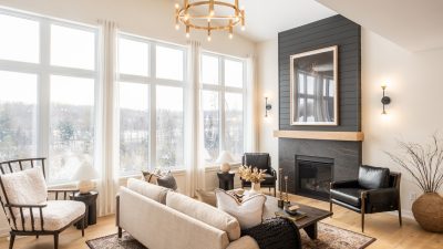 ironwood cardel homes ottawa models living room fireplace neutrals