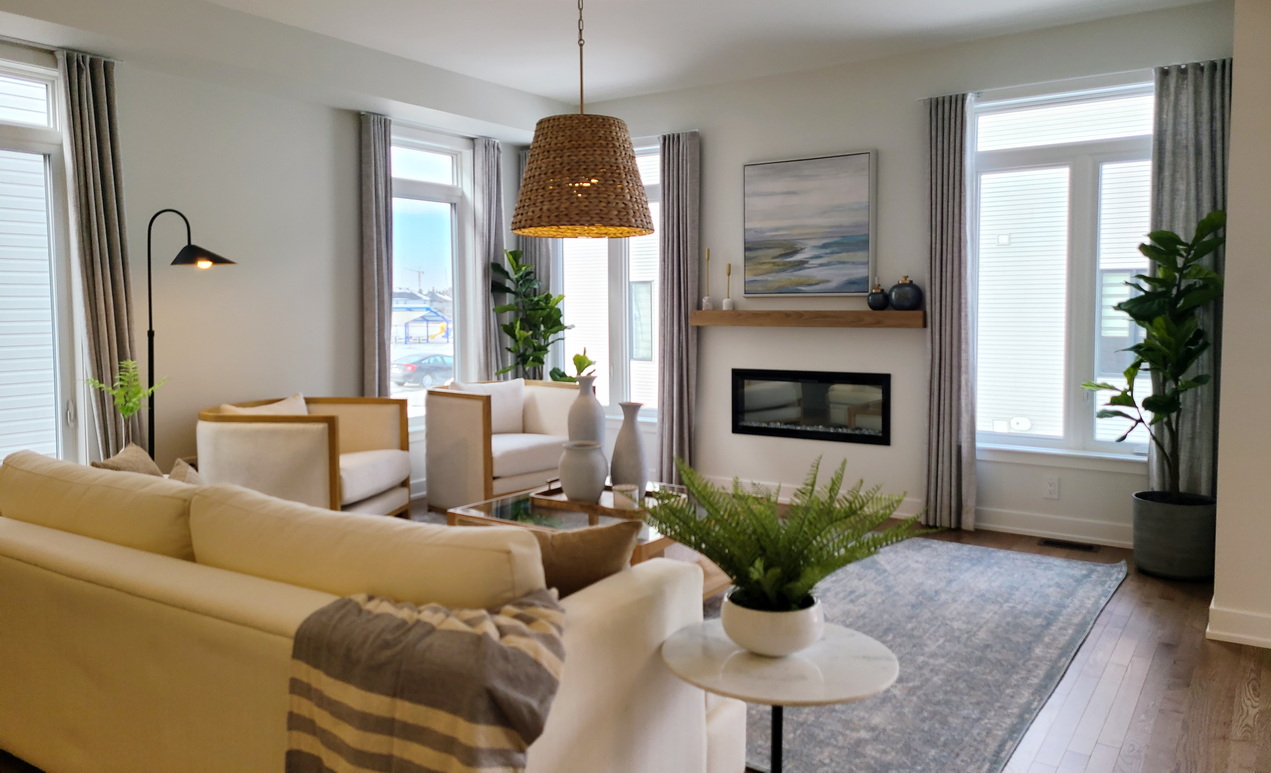 River's Edge model homes claridge riverside south ottawa carne living room coastal