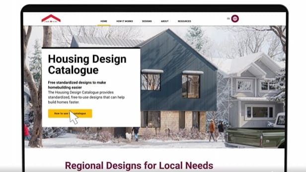 website screenshot of the Housing Design Catalogue page