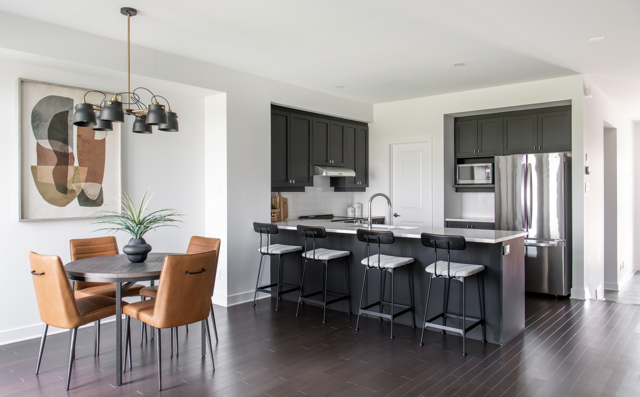 bradley commons models urbandale construction ottawa new homes black kitchen open concept