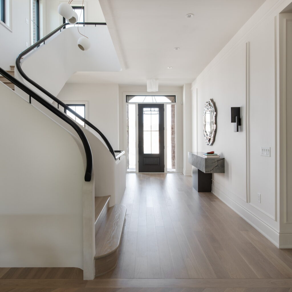 staircase and front entrance of the 2026 Minto dream home