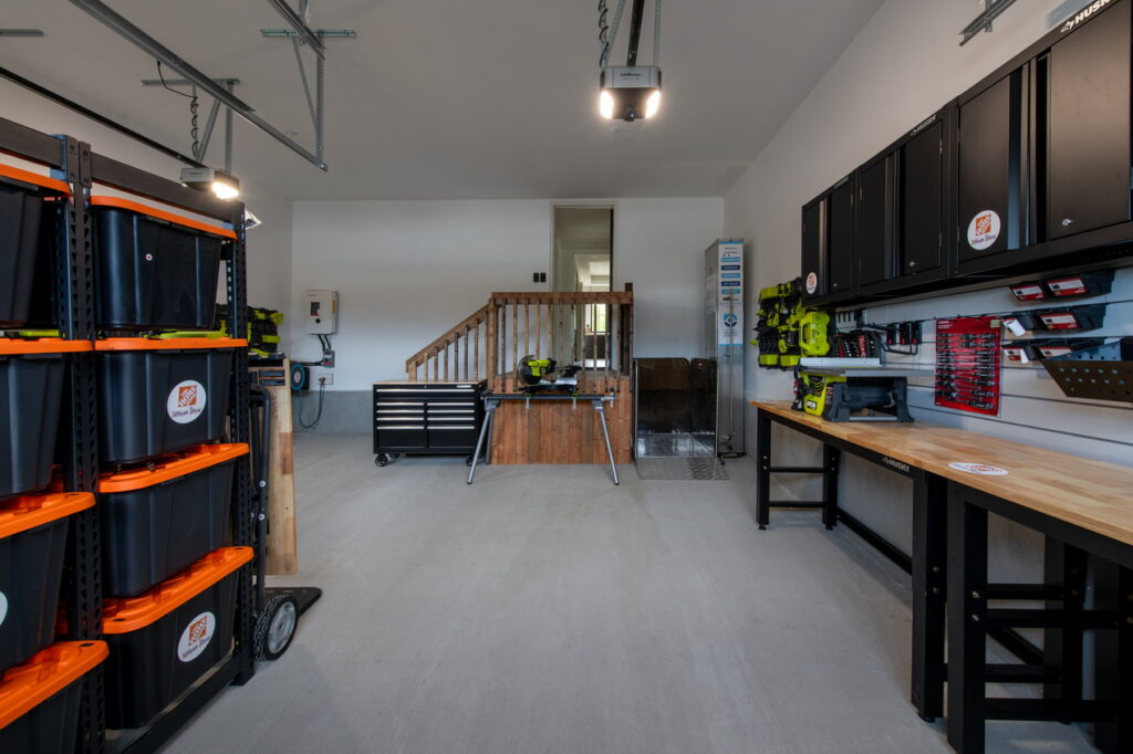 one side of the double garage in the 2026 Minto dream home