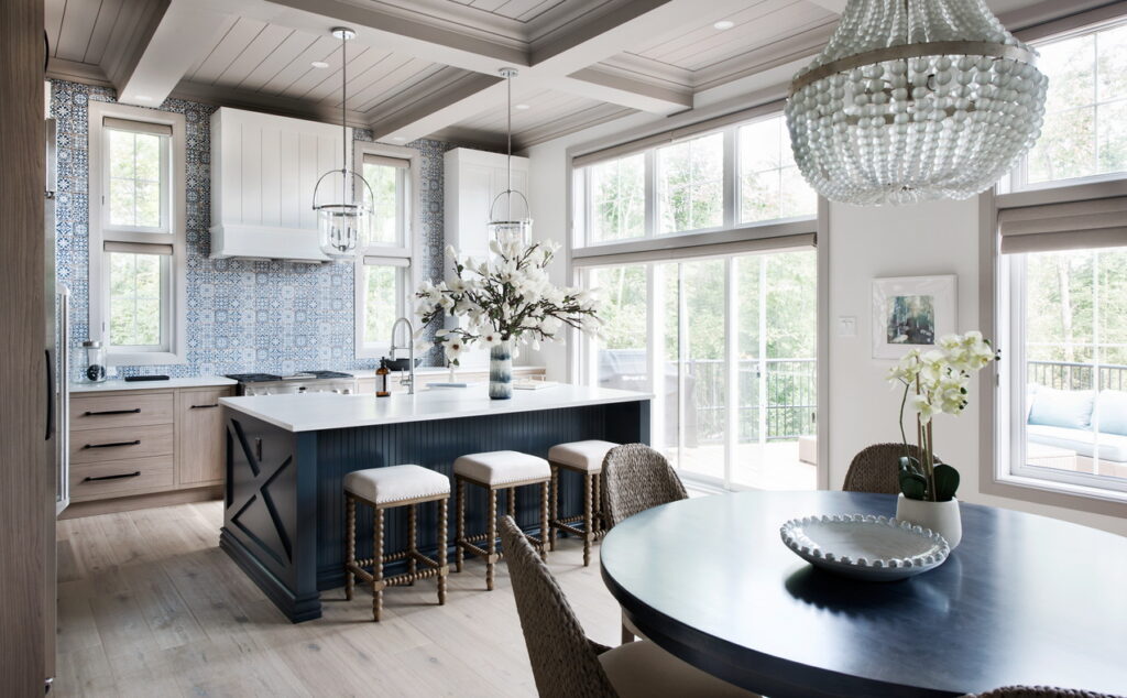 Tanya Collins Design MInto dream home Ottawa design kitchen coffered ceiling coastal