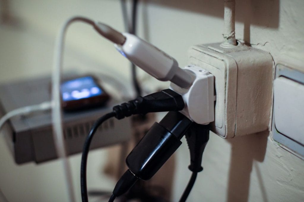 fire safety overloaded electrical plug circuit