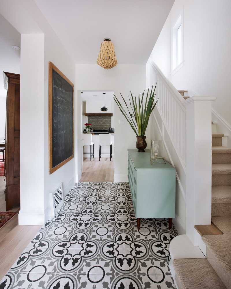 foyer Lagois geometric tile entrance entryway Ottawa homes