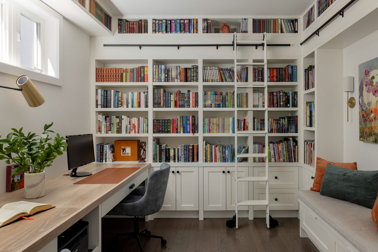 tanya collins design ottawa homes home office library ladder