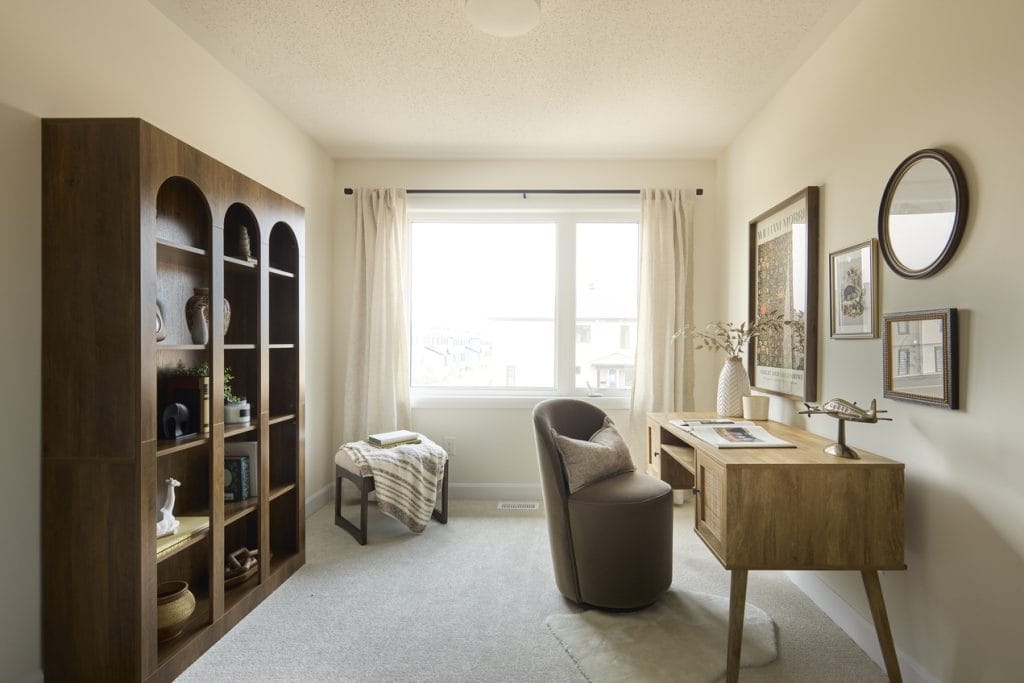 photo of a second-floor loft office in the laurel townhome by Glenview homes in Ottawa
