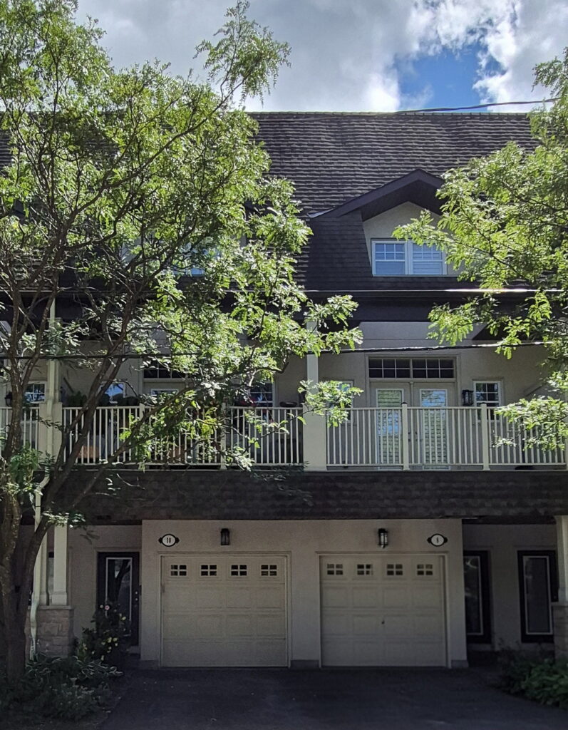 exterior of a townhome in the Golden Triangle neighbourhood.