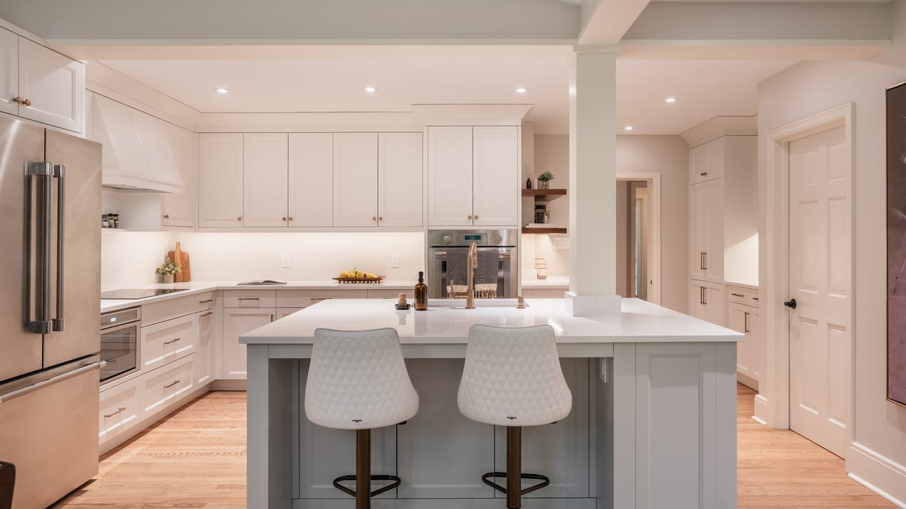 white kitchen renovation by Lagois Design-Build-Renovate