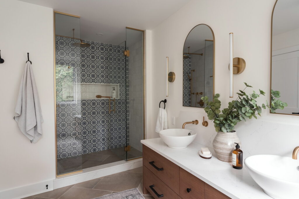 ensuite in a renovation and addition project by Lagois Design-Build-Renovate