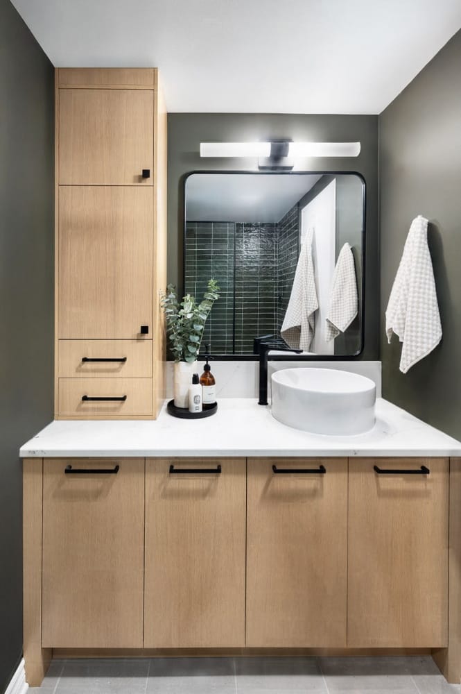 laurysen kitchens ottawa ensuite cabinet sink vessel contemporary