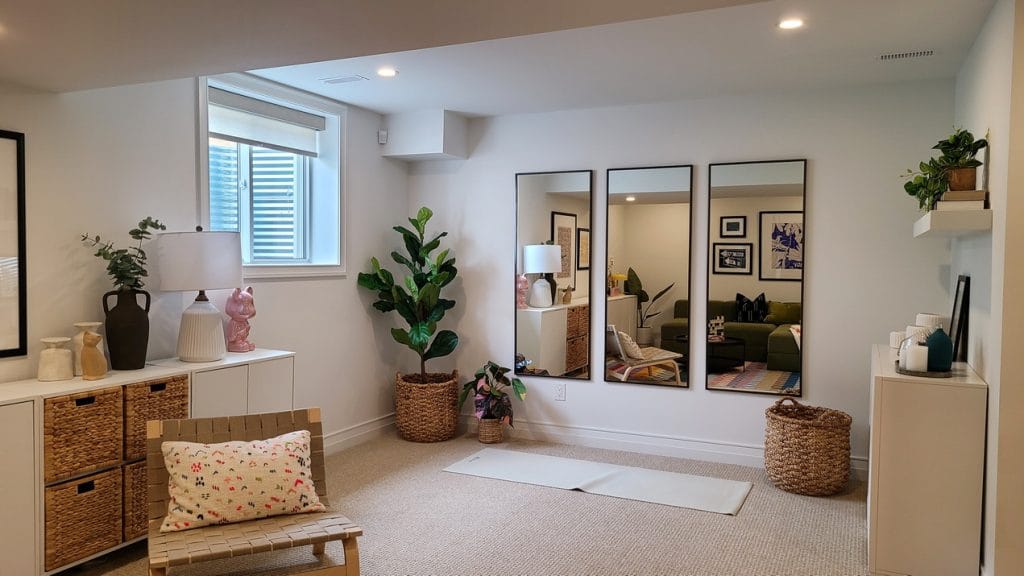 Mattamy Kanata housing equinox townhome basement exercise area yoga