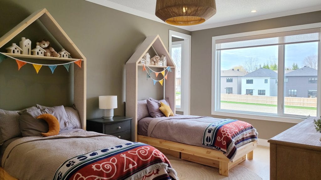 Mattamy Kanata housing essence single-family home kids’ room twin beds