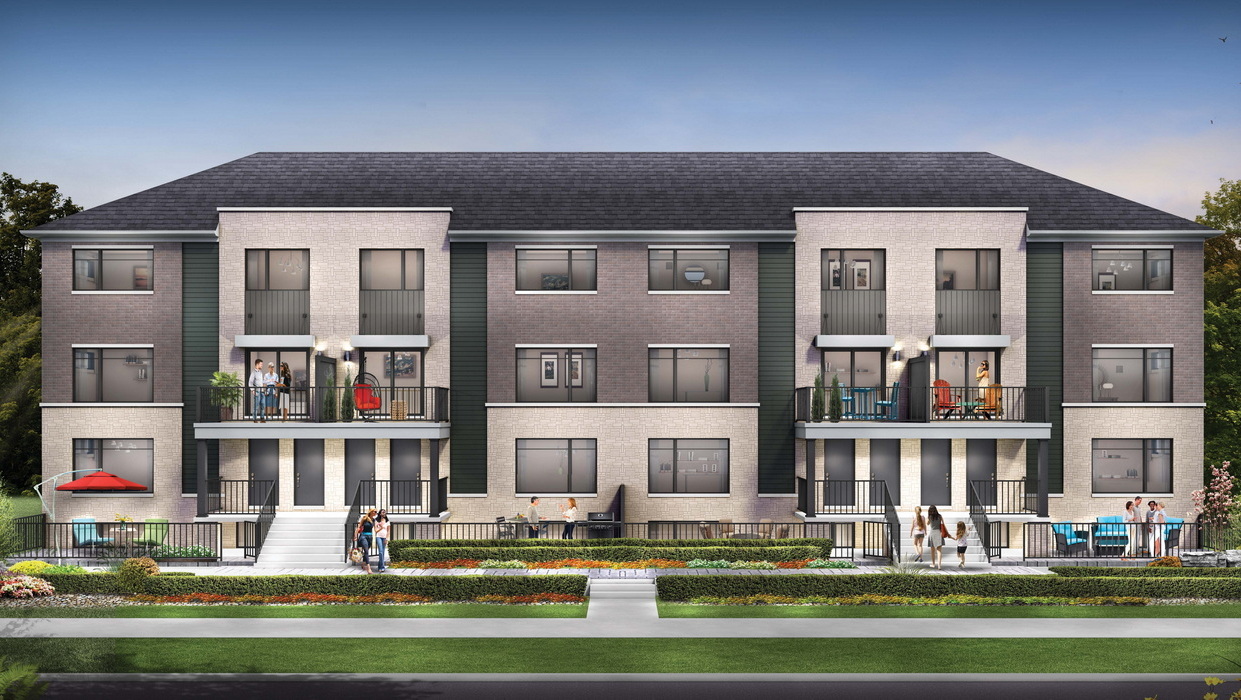 Parkside at Arcadia launches Minto Communities Ottawa new homes townhomes exterior rendering