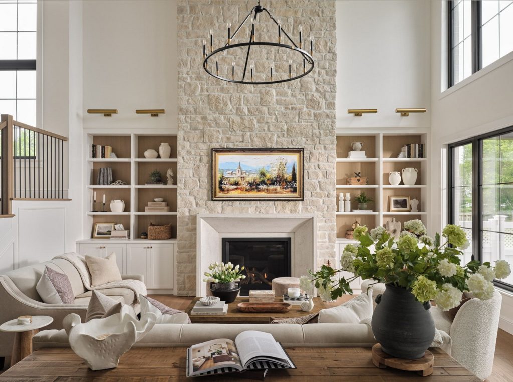 2025 People’s Choice housing design awards eastboro designs parliament millwork urban quarry stone fireplace surround living room ottawa housing