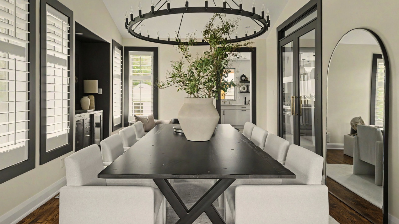 dining room of a main-floor renovation by Amsted Design-Build