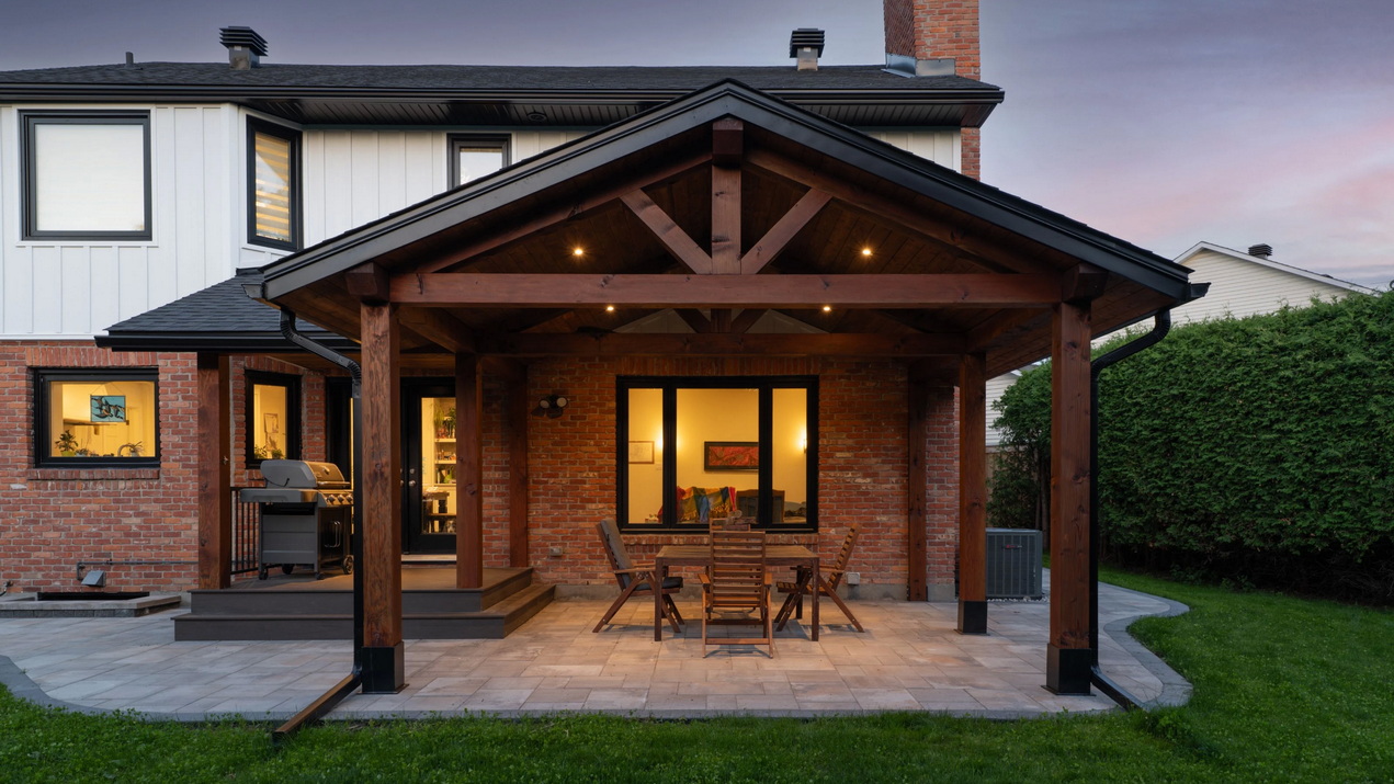 covered patio of an exterior renovation by Lagois Design-Build-Renovate