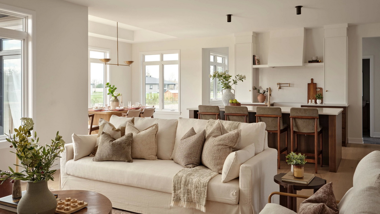 open-concept main floor of the Casewood model by Mackie Homes