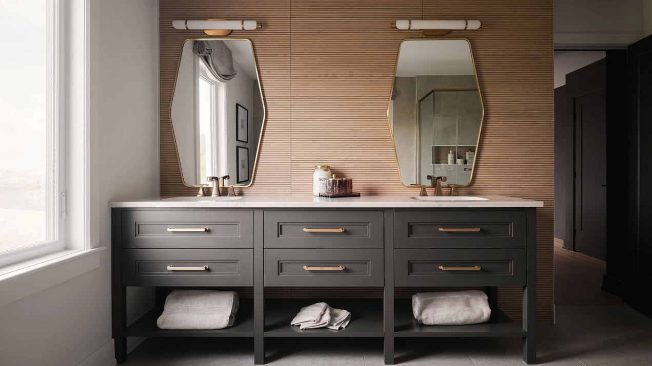 primary ensuite vanity in the St. James model by Tamarack Homes