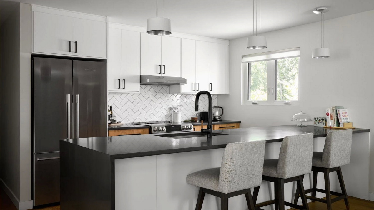 kitchen with peninsula in a bungalow renovation by The Conscious Builder