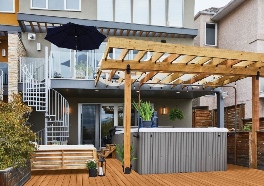 pergola backyard shade and privacy Carson Arthur MicroPro Sienna