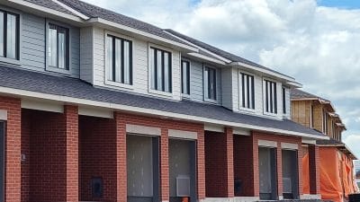rows of townhomes under construction in Ottawa