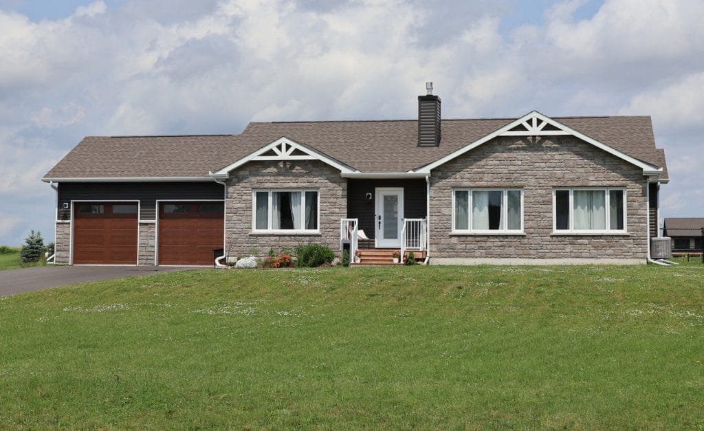 exterior of a bungalow on a rural lot