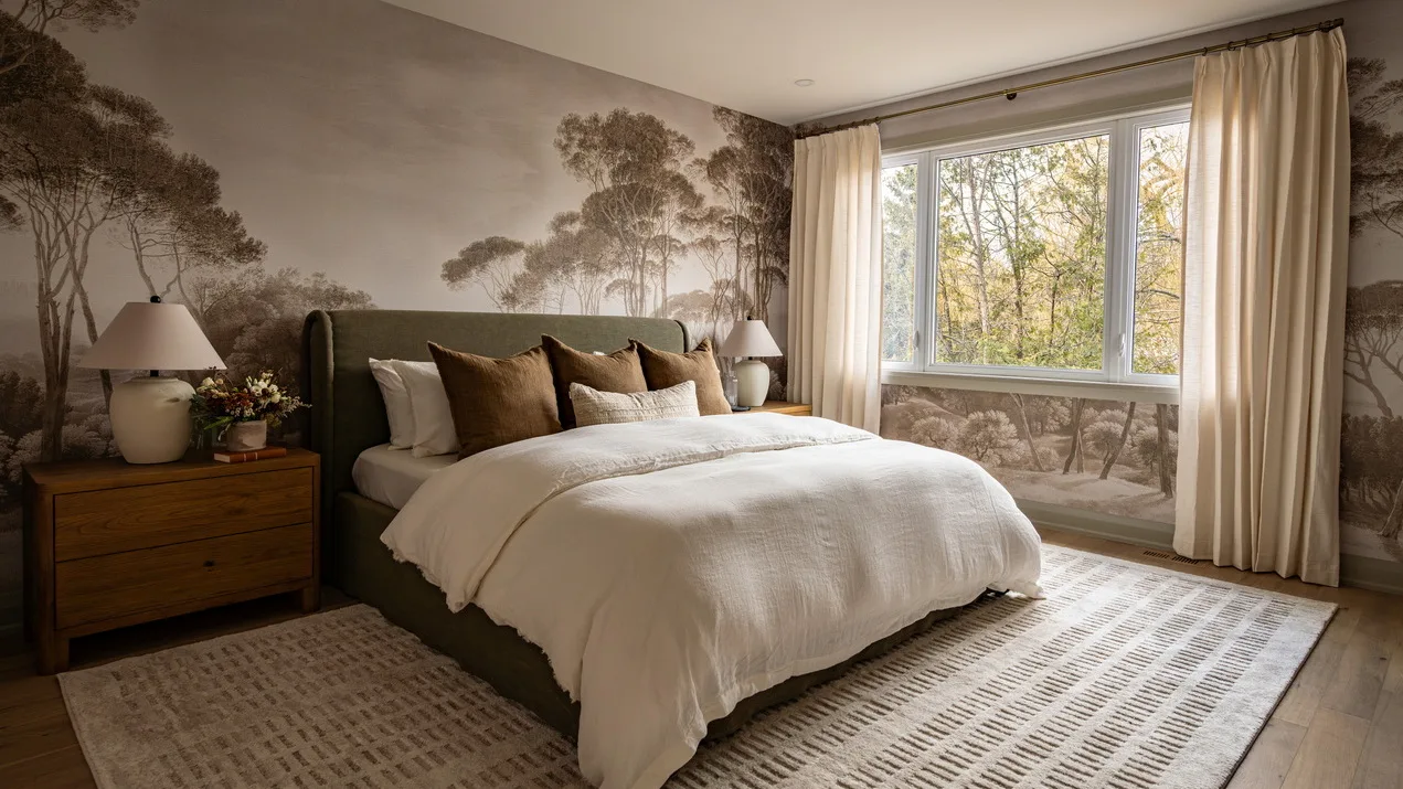 union west model home glenview stittsville ottawa neutrals wallpaper bedroom neutrals