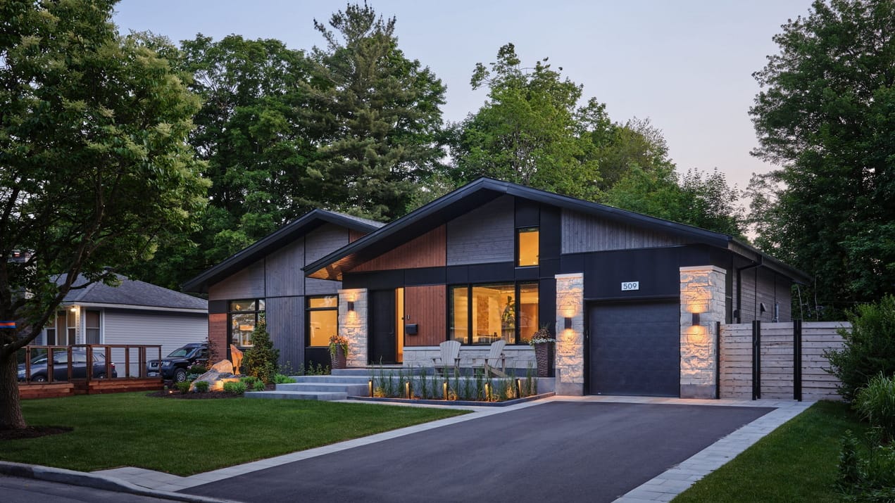 exterior of a contemporary bungalow renovation
