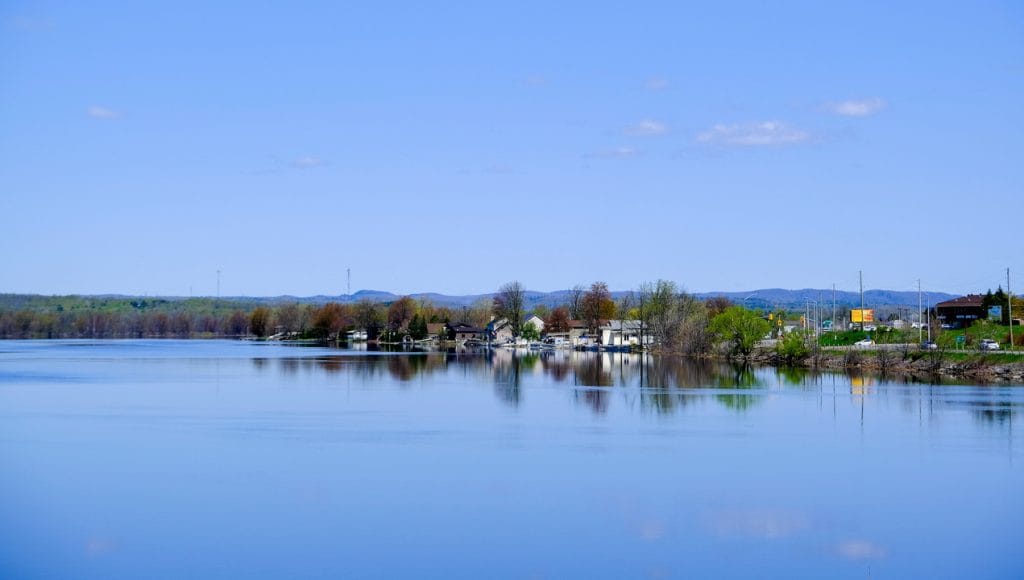 Ottawa River with the municipality of Clarence-Rockland in the background