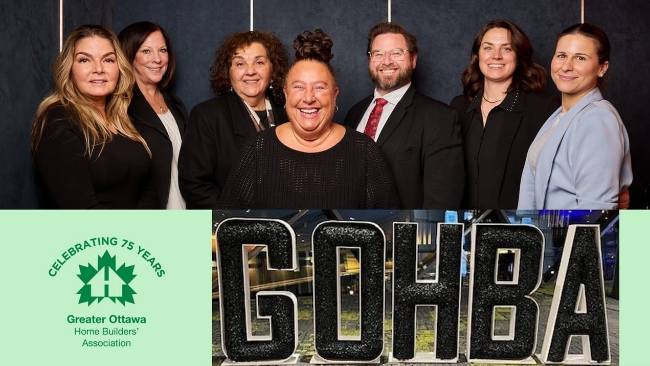 collage of the housing association’s staff, its 75th anniversary logo and the giant GOHBA letters it often displays at events